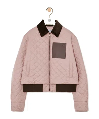 Loewe Short Jacket In Technical Fabric In Pink