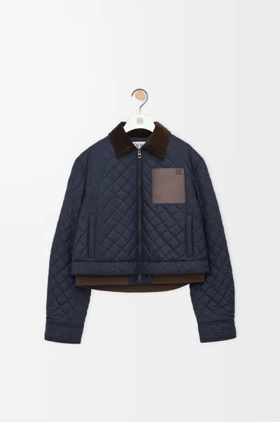 Loewe Short Jacket In Technical Fabric Jackets Blue In Black