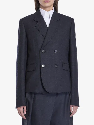 Loewe Short Jacket In Wool In Grey