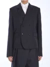 Loewe Short Jacket In Wool In Grey
