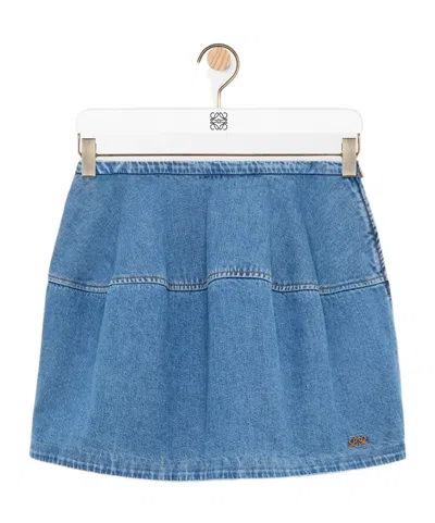 Loewe Short Lantern Skirt In Blue