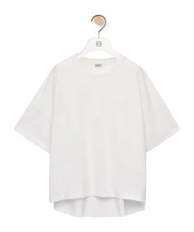 Loewe Short Oversize Anagram T-shirt In Cotton In White