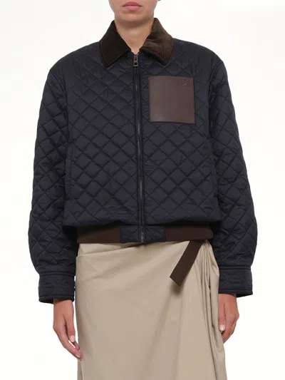 Loewe Short Padded Jacket In Blue