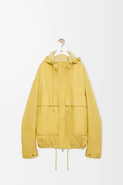 Loewe Short Parka In Nappa Lambskin Size: 52 For Man In Yellow