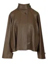 Loewe Short Parka Jackets Green In Brown