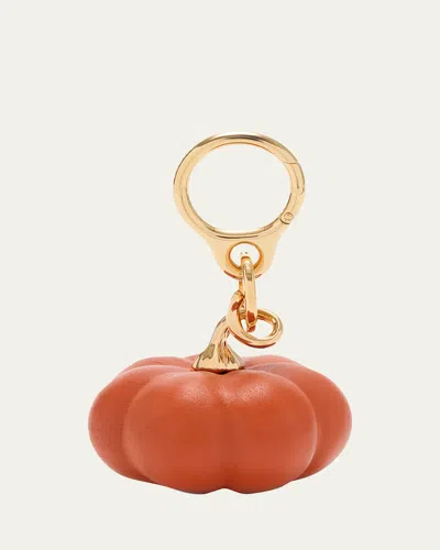 Loewe Short Pumpkin Bag Charm In Orange/gold