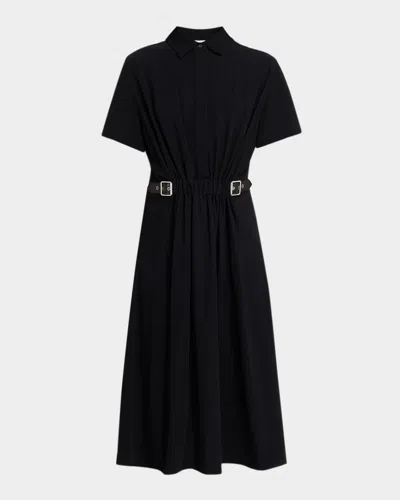 LOEWE SHORT-SLEEVE BELT CINCHED SHIRTDRESS