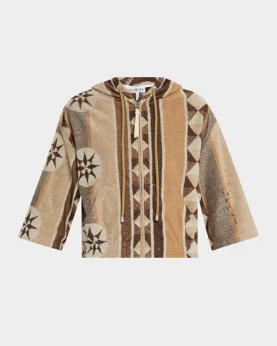 Loewe Short-sleeve Crop Towelling Hoodie