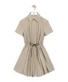 Loewe Tie-waist Mini Shirt Dress In Gray