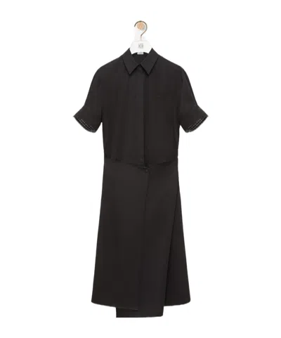 Loewe Short Sleeve Dress In Black