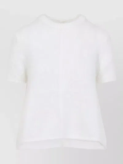 Loewe Short Sleeve Knitwear Round Neck Jumper In White