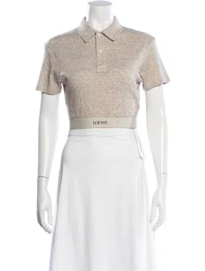 Pre-owned Loewe Short Sleeve Polo In Neutrals