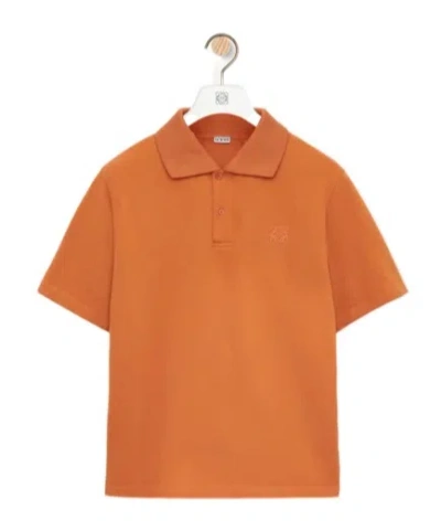 Loewe Short Sleeve Polo Shirt In Orange