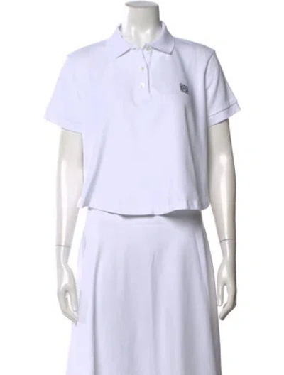 Pre-owned Loewe Short Sleeve Polo In White