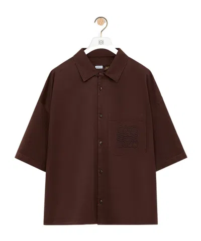 Loewe Short Sleeve Shirt In Brown