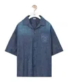Loewe Embroidered-pocket Short-sleeve Shirt In Blue