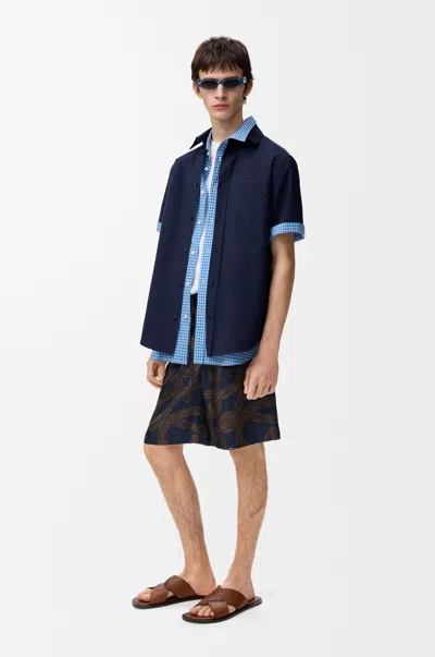 Loewe Short Sleeve Shirt In Cotton Blend Size: 43 For Man In Blue