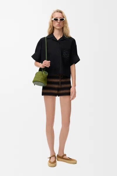 Loewe Short Sleeve Shirt In Cotton Blend Size: 44 For Woman In Black