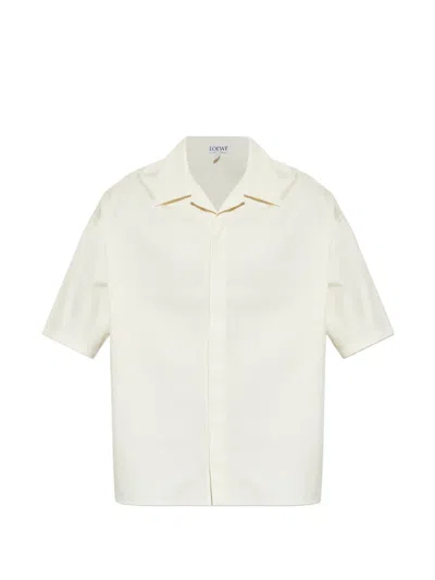 Loewe Short Sleeve Shirt In Cotton In Neutral
