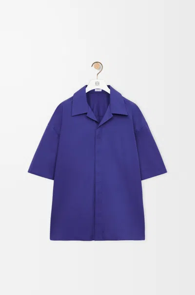 Loewe Short Sleeve Shirt In Cotton In Blue