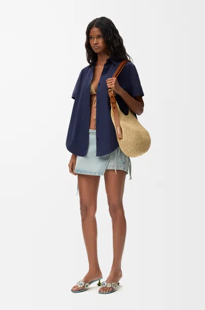 Loewe Short Sleeve Shirt In Cotton Size: 42 For Woman In Blue