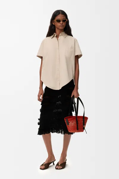 Loewe Short Sleeve Shirt In Cotton Size: 44 For Woman In Neutral