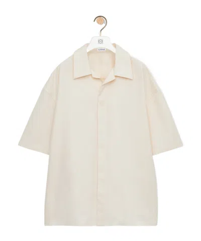 Loewe Short Sleeve Shirt In Cotton In Neutral