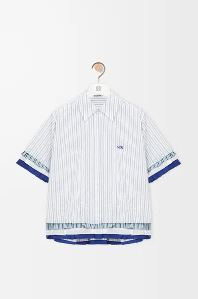 Loewe Short-sleeve Layered Button-down Shirt In White