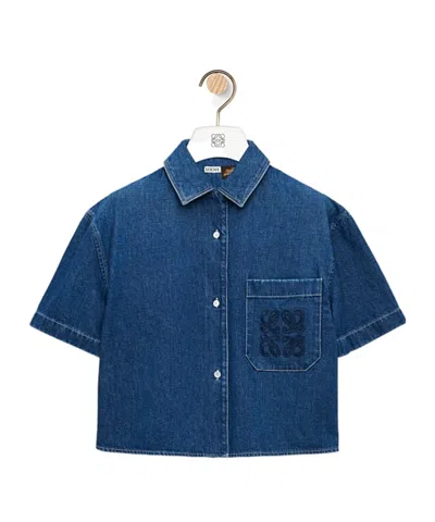 Loewe Short Sleeve Shirt In Light Blue