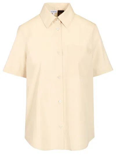 Loewe Short Sleeve Shirt Shirts Beige In Brown