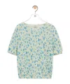 Loewe Embroidered Floral-print Cotton-blend T-shirt In Multi