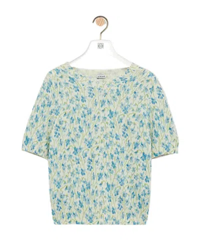 LOEWE SHORT SLEEVE SWEATER IN COTTON BLEND