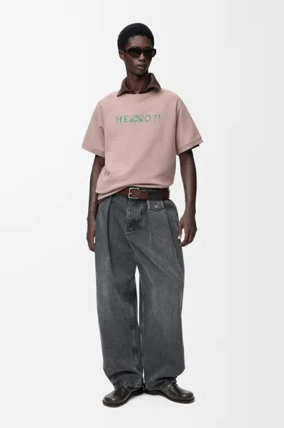 Loewe Short Sleeve Sweatshirt In Cotton Size: 3xl For Man In Pink