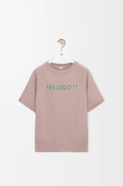 Loewe Short Sleeve Sweatshirt In Cotton Size: 3xl For Man In Pink