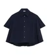 Loewe Poplin Short-sleeve Trapeze Blouse In Blue