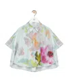 Loewe Short Sleeve Trapeze Shirt In Cotton And Silk In White