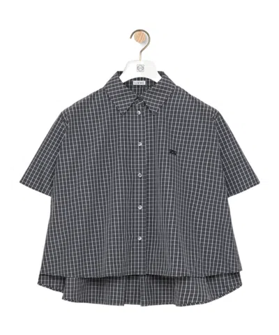 Loewe Short Sleeve Trapeze Shirt In Technical Cotton In Gray