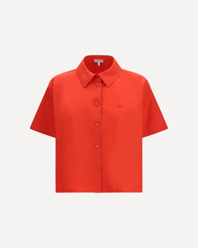 Loewe Short Sleeve Trapeze Shirt In Orange