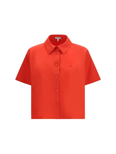 Loewe Short Sleeve Trapeze Shirt In Red