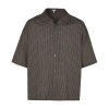 Loewe Short-sleeved Cotton, Linen And Viscose Shirt In Black