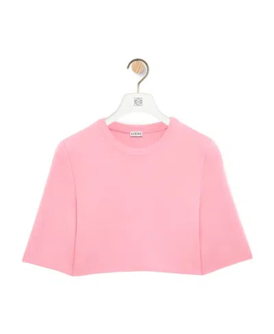 Loewe Short-sleeved Cropped Top In Pink