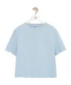 Loewe Short-sleeved Frayed Hem Top In Blue