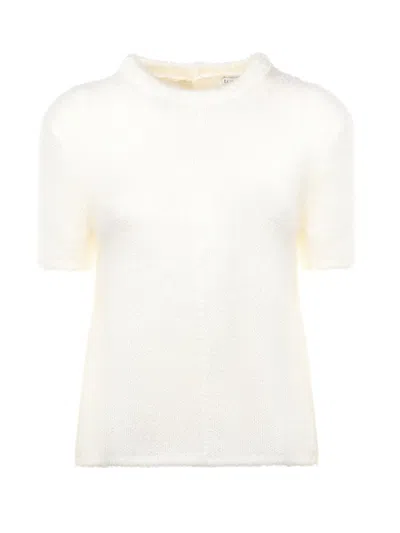 Loewe Short-sleeved Mohair Blend Sweater In Yellow
