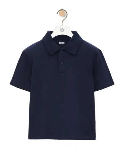 Loewe Cotton-blend Polo Shirt In Black