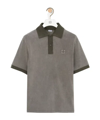 Loewe Short-sleeved Polo Shirt In Gray