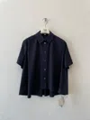Loewe Poplin Short-sleeve Trapeze Blouse In Blue