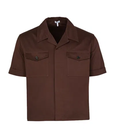 Loewe Short-sleeved Shirt In Chocolate Brown