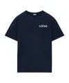 Loewe Logo-embroidered Cotton-jersey T-shirt In Blue