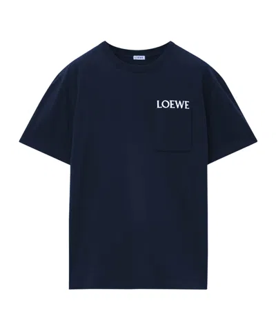 LOEWE LOEWE LOGO EMBROIDERED CREWNECK T-SHIRT