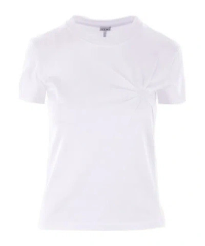 Loewe Small Fit T-shirt In Cotton And Viscose In White